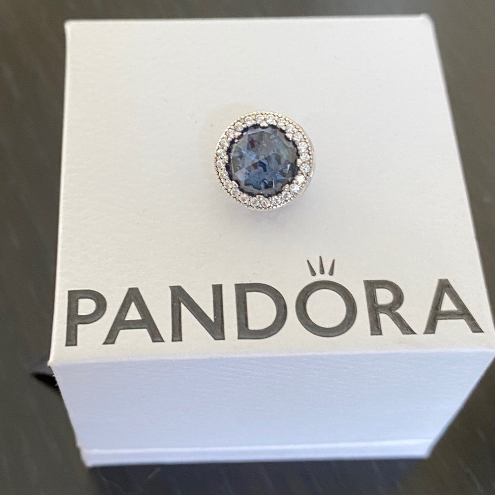 Pandora Blue CZ Radiant Heart Charm